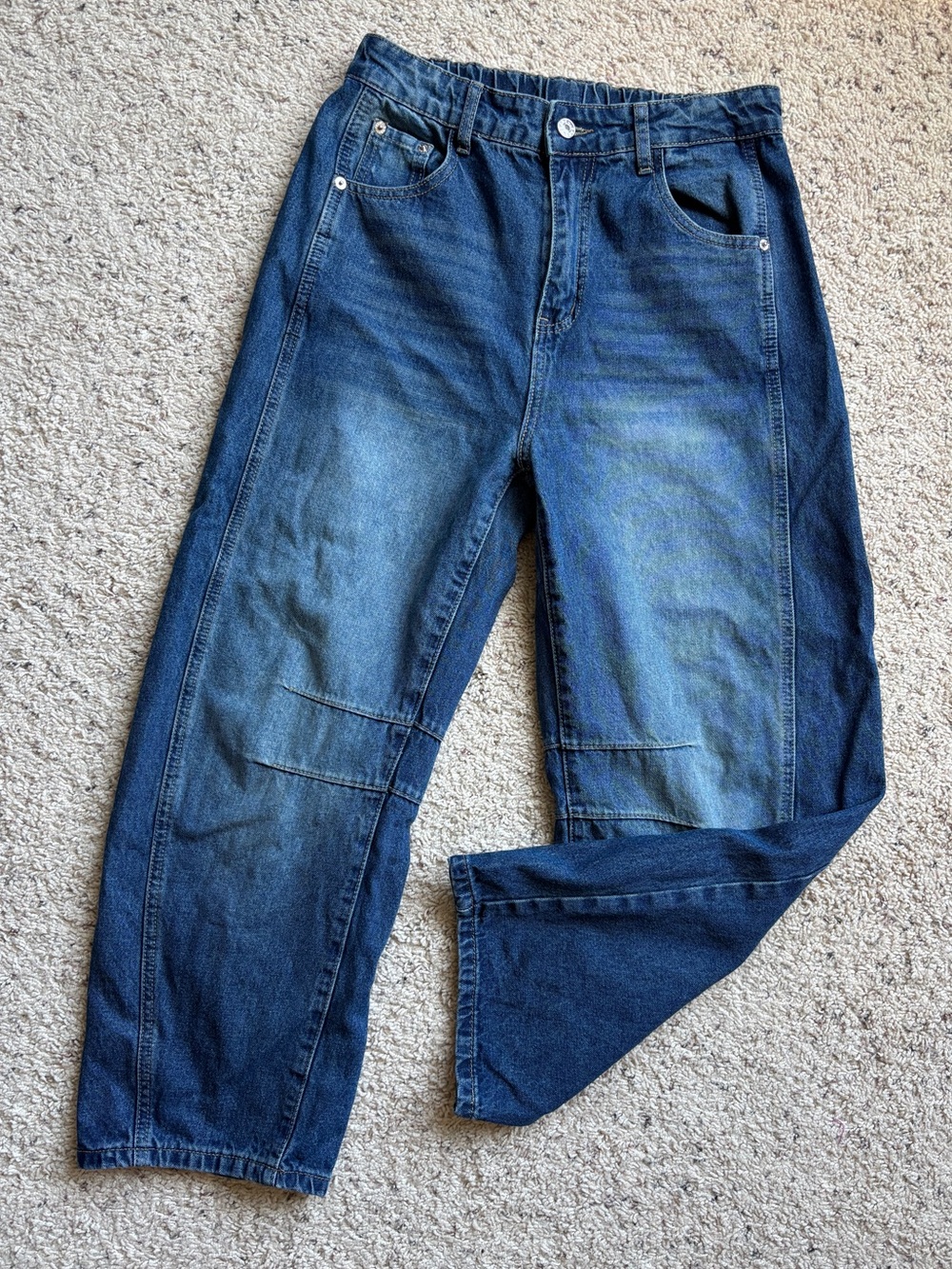 Fashion barrel leg Medium Wash Denim Women’s 100% cotton Jeans M